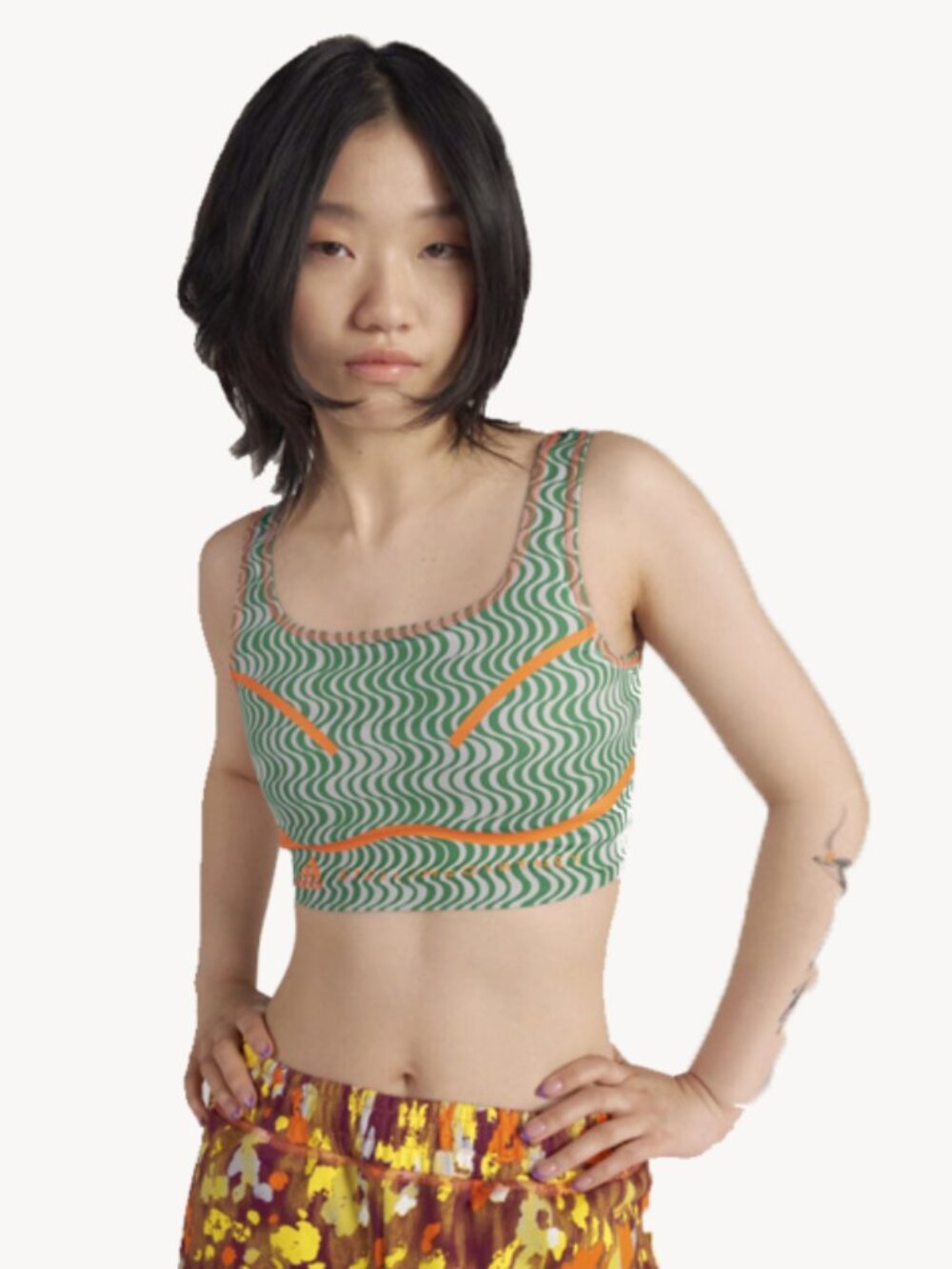 NWT adidas by Stella McCartney TruePurpose Training Crop Top X-L  GREEN CLEAR O